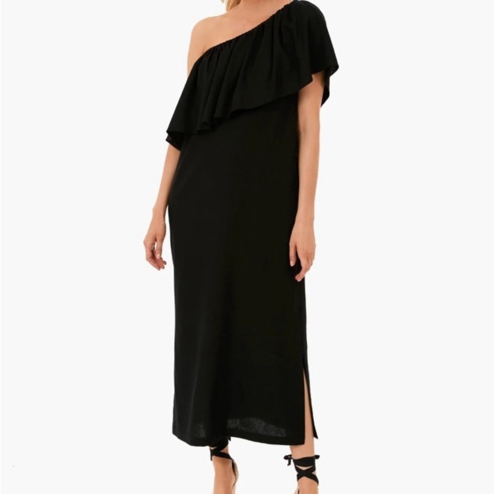 Tuckernuck Pomander Place Black Florencia one shoulder dress